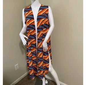 LuLaRoe NWT Women's Joy Long Open Vest Sz Medium Southwestern Print